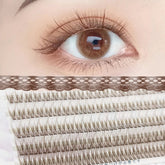 Juego de pestañas postizas de cola de pez color marrón caramelo